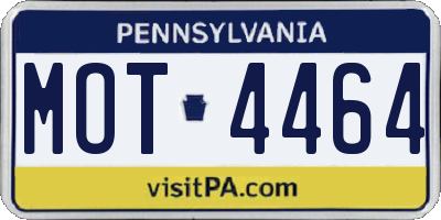 PA license plate MOT4464