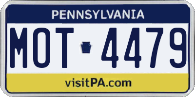 PA license plate MOT4479