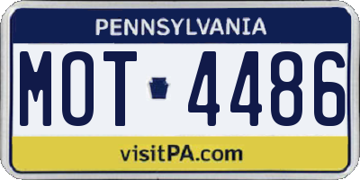 PA license plate MOT4486