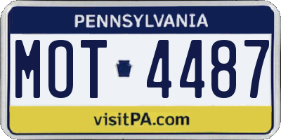 PA license plate MOT4487