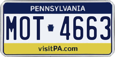 PA license plate MOT4663