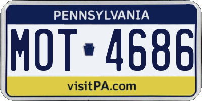 PA license plate MOT4686