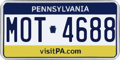 PA license plate MOT4688