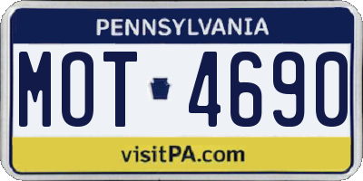 PA license plate MOT4690
