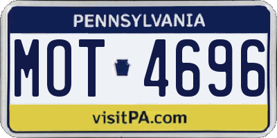 PA license plate MOT4696