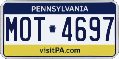 PA license plate MOT4697