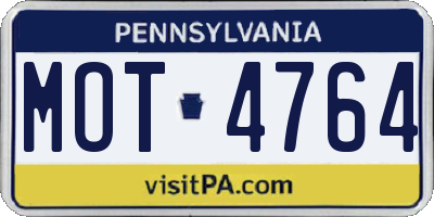 PA license plate MOT4764