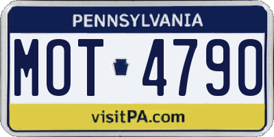 PA license plate MOT4790