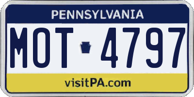 PA license plate MOT4797