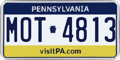 PA license plate MOT4813