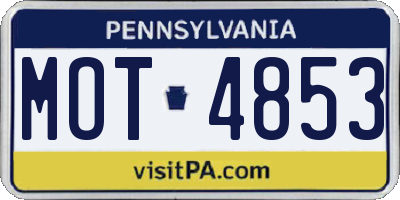 PA license plate MOT4853