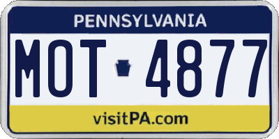 PA license plate MOT4877