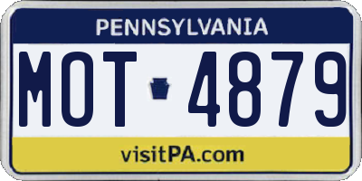 PA license plate MOT4879