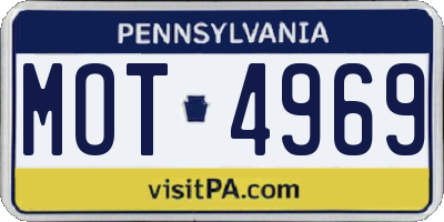 PA license plate MOT4969