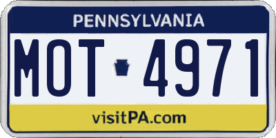 PA license plate MOT4971