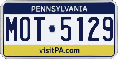 PA license plate MOT5129