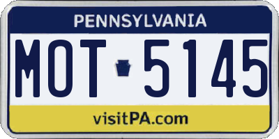 PA license plate MOT5145