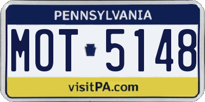 PA license plate MOT5148