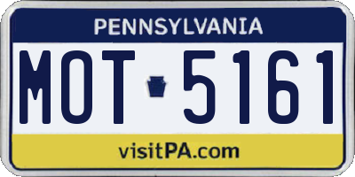 PA license plate MOT5161