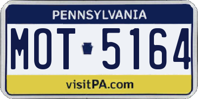 PA license plate MOT5164