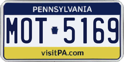 PA license plate MOT5169