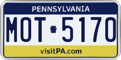 PA license plate MOT5170