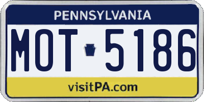 PA license plate MOT5186
