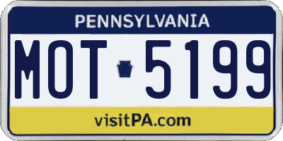 PA license plate MOT5199