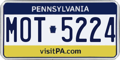 PA license plate MOT5224