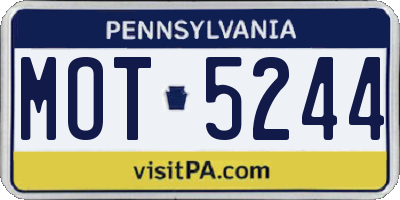 PA license plate MOT5244