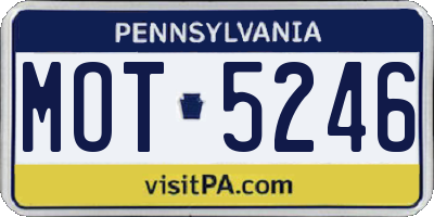 PA license plate MOT5246