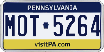 PA license plate MOT5264