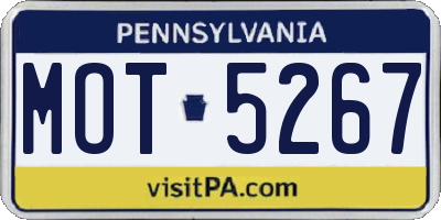 PA license plate MOT5267