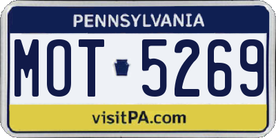 PA license plate MOT5269