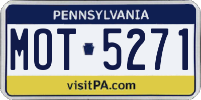 PA license plate MOT5271