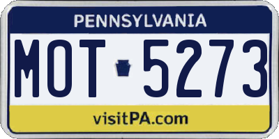 PA license plate MOT5273