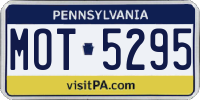 PA license plate MOT5295