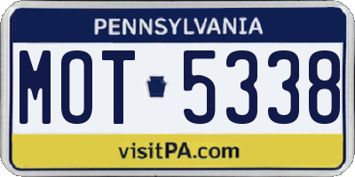 PA license plate MOT5338