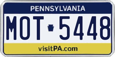 PA license plate MOT5448