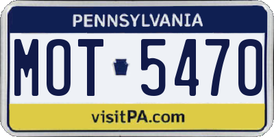 PA license plate MOT5470