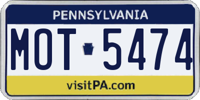PA license plate MOT5474