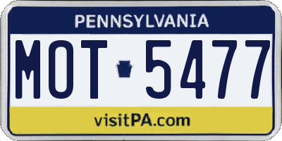 PA license plate MOT5477