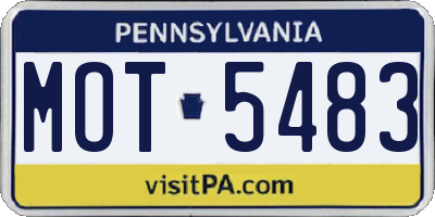 PA license plate MOT5483