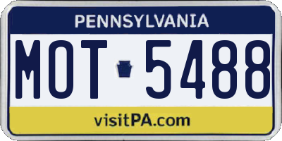 PA license plate MOT5488