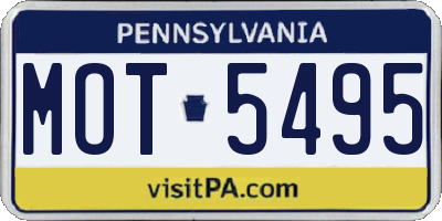 PA license plate MOT5495