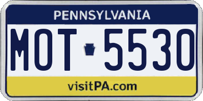 PA license plate MOT5530