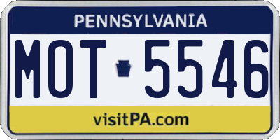 PA license plate MOT5546