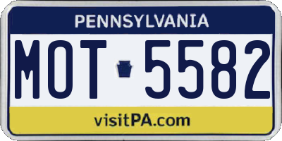 PA license plate MOT5582