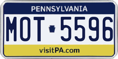 PA license plate MOT5596