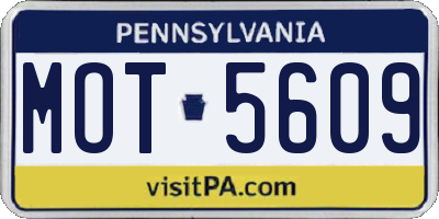 PA license plate MOT5609